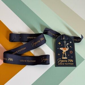 Louis Vuitton Dark Blue and Gold Festive Tag